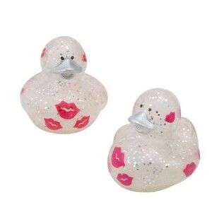 Glitter Rubber Ducks with Lip Print